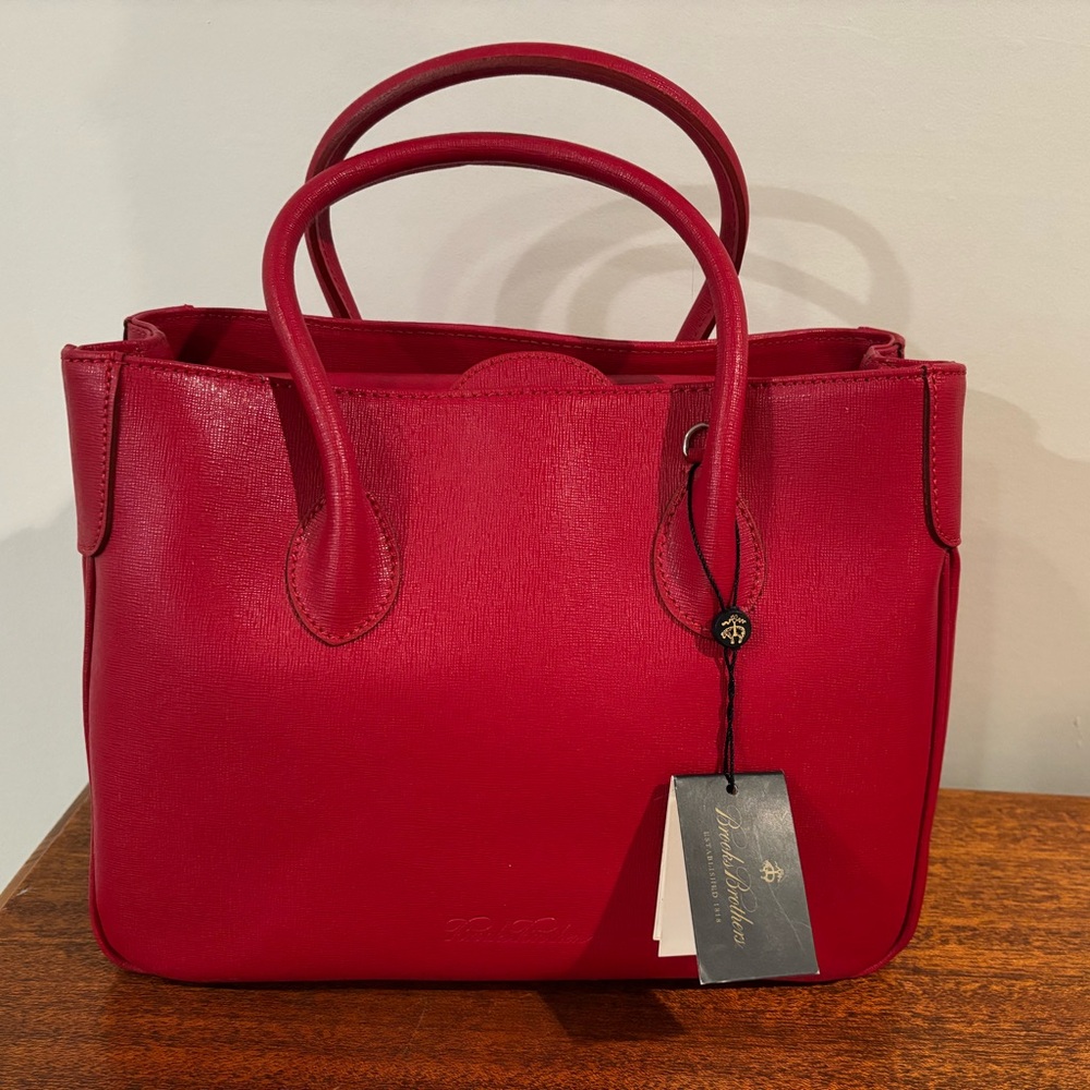 Brooks Brothers Red Leather Handbag NWT